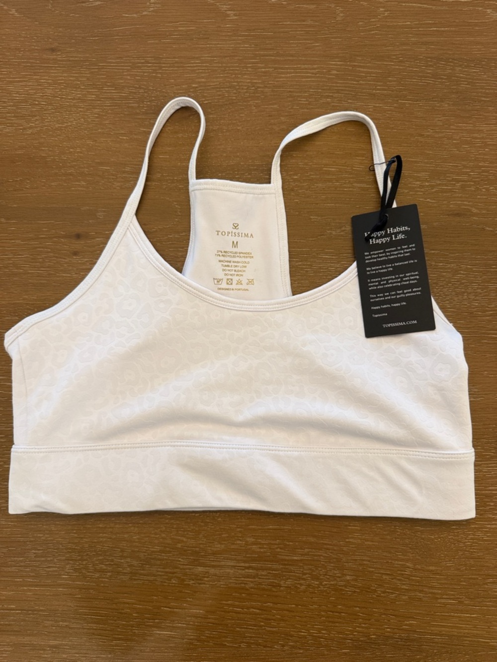 NWT Topissima Women's White Racerback sports bra